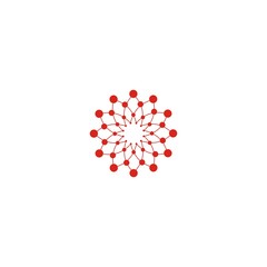 Abstract vector Virus circle logotype Orange isolated logo icon sun Flower