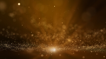 Wall Mural - abstract golden digital particle wave and light background ,animation cyber or technology background.