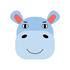 Sticker - Hippopotamus head illustration