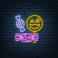 Wall Mural - Halloween Candy Neon Sign