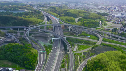Poster - 高速道路の空撮　ジャンクション