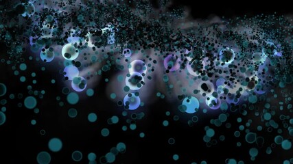 Wall Mural - abstract flight of hot spherical particles in space at high speed. science fiction. close-up. 3d. 4k