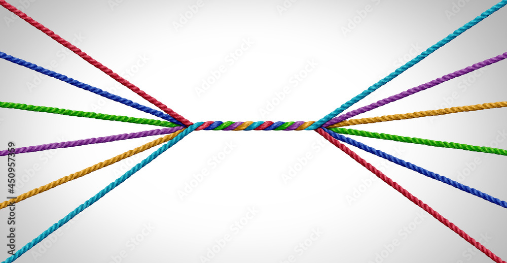 Connecting together and unity teamwork concept as a business metaphor ...