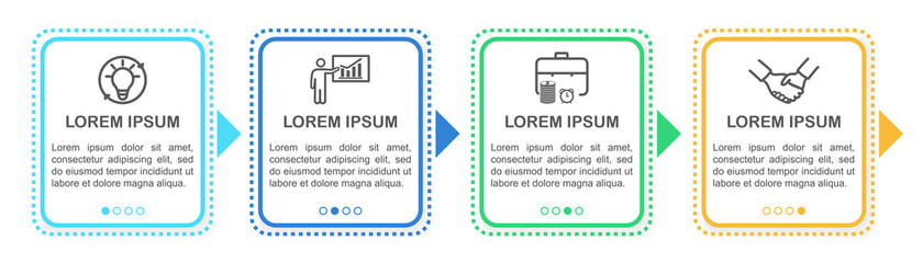 Poster - infographic design template with icons and 4 options or steps on white background. template to be us