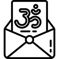 Sticker - greeting card line icon