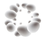 Fototapeta Perspektywa 3d - White chicken eggs levitate on a white background