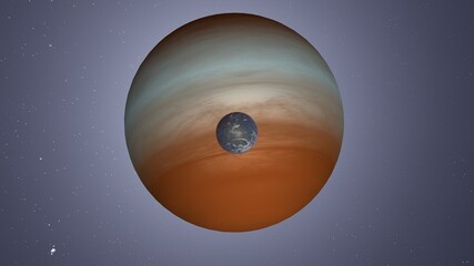 Wall Mural - super-earth planet, realistic exoplanet, planet suitable for colonization, earth-like planet in far 
