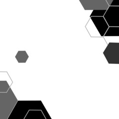 Wall Mural - Black and white hexagon geometric pattern poster,concept paper,banner, luxury, card, promotions