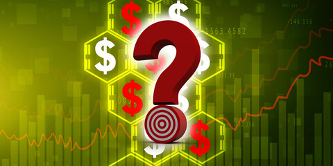 Poster - 3d rendering question mark 