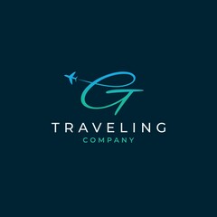 Wall Mural - Initial Letter G Travel Logo Design