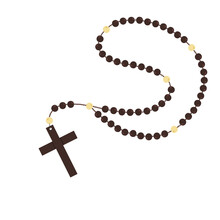 Brown Wooden Catholic Rosary Beads