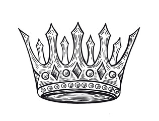 Wall Mural - Crown hand drawn illustrations. Vector.	
