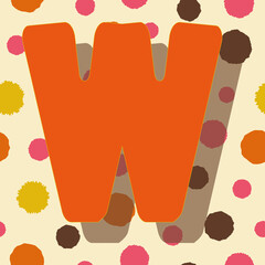 Poster - Letter w from the alphabet seamless repeat pattern print background