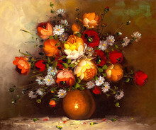 Still Life Red, Orange Flowers Free Stock Photo - Public Domain Pictures