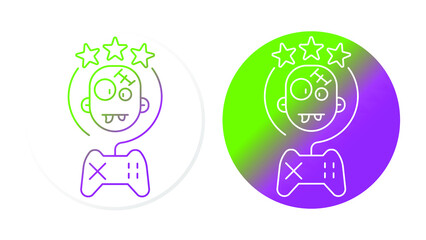 computer game, zombie, gradient line vector icons set for web design, templates, infographics and more