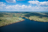 Fototapeta Perspektywa 3d - Aerial view of the river