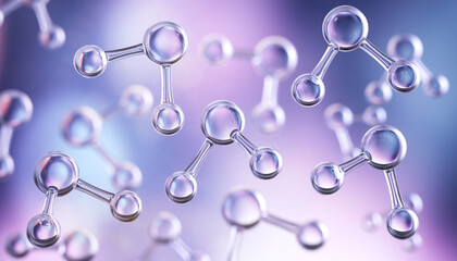 Wall Mural - hydrogen molecule or atom, abstract structure for science or medical background