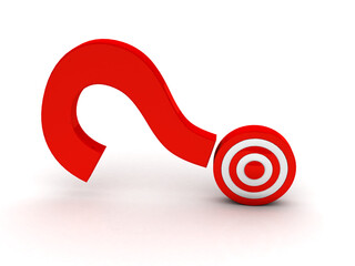 Poster - 3d rendering question mark sign target dartboard