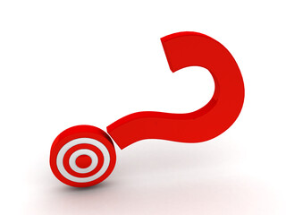 Poster - 3d rendering question mark sign target dartboard