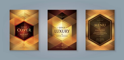 Elegant golden menu cover design template, Luxury Business invitation Card template Design