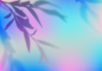 Aufkleber - Realistic Vector Shadow of Tree Leaves on Gradient Background. Abstract Nature Illustration. Creative Overlay Effect