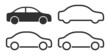 Car icon set in linear style. Transport symbol. Vector illustration.
