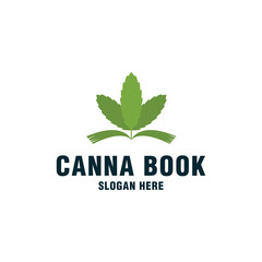 Wall Mural - Cannabis book logo template on modern style 