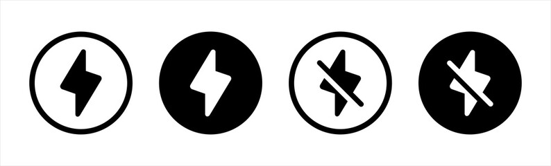 Poster - Lightning icon. Disable Lightning icon, Lightning bolt icon vector.
