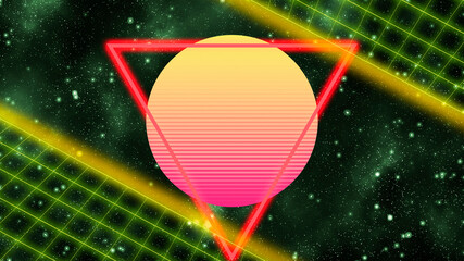 Wall Mural - abstract 80s colorful design concept with geometric shapes