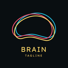 Smart Brain Outline Logo Vector Design. Conscious Logo Concept, Brainstorm, Power Thinking, Mindfulness, Consciousness Logo Icon. Vector Template