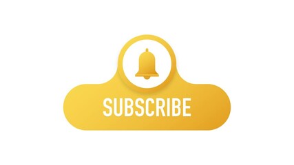 Aufkleber - subscribe button template with the notification bell on laptop. news subscribe button. business conc