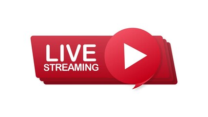 Wall Mural - live streaming logo, news and tv or online broadcasting. motion graphics.