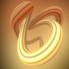 Leinwandbilder - Color wavy shape in modern style. Colorful geometric background. Artistic dynamic wave 3d rendering digital illustration