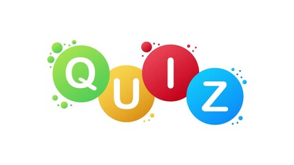 Canvas Print - Quiz logo with speech bubble symbols, concept of questionnaire show sing, quiz button, question competition. Motion graphics.