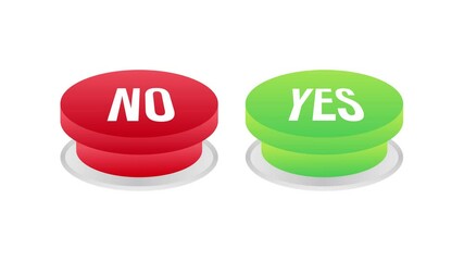 Poster - Yes and No button. Feedback concept. Positive feedback concept. Choice button icon. Motion graphics.