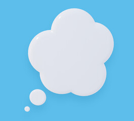Poster - Speech bubble on blue background. 3d rendering