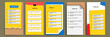 © Adi - Set collection of to do check list blank daily or weekly planner. Suitable for print and web, social media story stories banner, diary, notebook template layout with file document geometric pattern