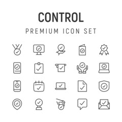 Poster - Premium pack of control line icons.