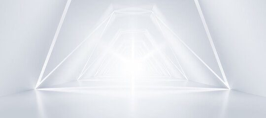 Wall Mural - abstract futuristic empty floor and room sci-fi corridor with light for showcase,room,interior,displ