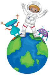 Wall Mural - Astronaut standing on a planet