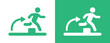 Obstacle race icon. Man jumping pass obstacle icon vector illustration