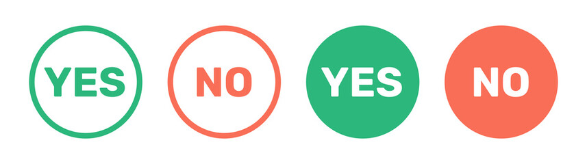 Poster - Yes and no buttons in green and red colors.