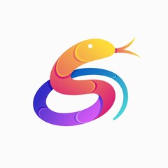 Poster - cute snake logo gradient color