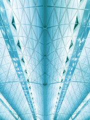 Poster - Details of ceiling of modern architecture. Building abstract background pattern