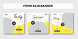 © ngupakarti - Social media post for food promotion offer poster. Healthy food social media post template design. Yellow and white background color for food business and food promotional banner. Vector illustration