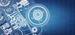 Blueprint project of engine design with gears