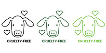 Cruelty-free Icon Vegan Minimalism Eco Friendly Design Green Cow Heart Environment Animal Animals Vegan Vector	