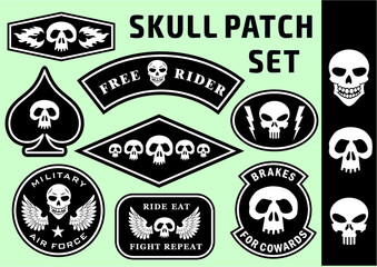skull patch set - for roaming bikers