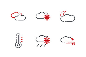 weather set icon, isolated weather set sign icon, vector illustration