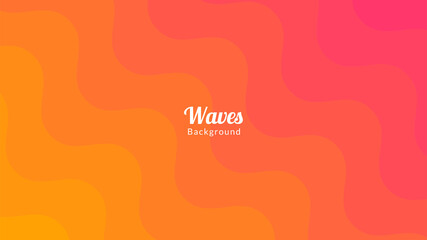 Wall Mural - Abstract Colored Pink and Orange Waves Background Design